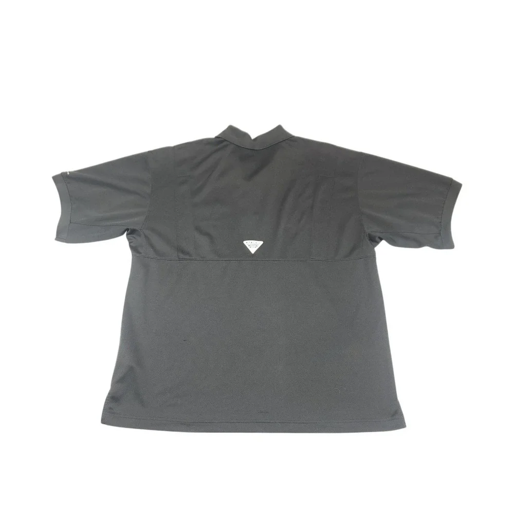 Columbia Mens Large Gray Short Sleeve Mesh Lined Performance‎ Golf Polo Shirt